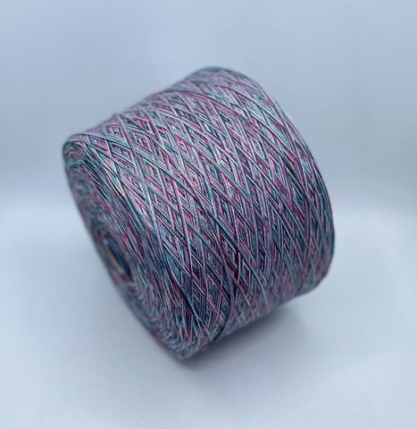 Авторская смотка (пр.Италия) 276м/100гр, Шерсть/Меринос/Полиамид/Вискоза/Кашемир/Полиэстер/Металлик, цвет-Морозная малина, арт.36494