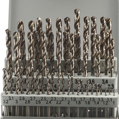 Набор сверл по металлу 1-5,9мм 50шт DIN338 HSS-G 135° (мет. кейс) H-Tools 08343400