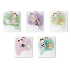 
          Тетрадь 12л., линия, Erich Krause скрепка, блок офсет, мелован. картон "Девочка- талант", 5 дизайнов