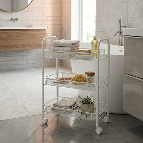 Тележка для ванной комнаты VAGN VIT, 26x44х63, белый