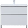 Aquanet 345379 Тумба с раковиной Вега 100 (Flat) напольная 2 ящ. цв. белый глянец (345379)