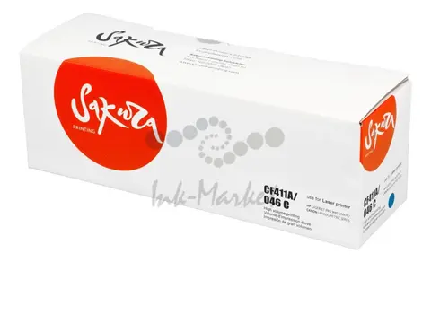 Картридж Sakura CF411A/046C для HP, Canon, голубой, 2300 к.