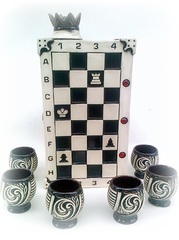Штоф с рюмками «Шахматы», 7 предметов 0,75 л, фото 1