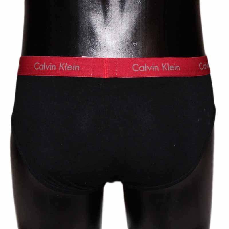 Мужские трусы брифы черные с красной резинкой Calvin Klein CK00486