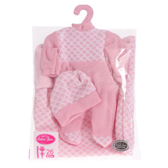 Munecas Antonio Juan Одежда для кукол и пупсов 25 - 29 см, конверт розовый, боди-комбинезон, шапка (91026-19)