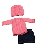 Комплект с джемпером и юбкой - Розовый. Одежда для кукол, пупсов и мягких игрушек.