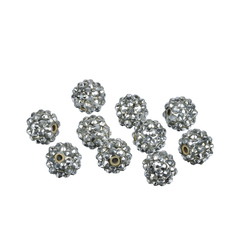 Бусина "Zlatka" пластик BWR-14 14 мм 10 шт №03 серебро