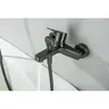 Aquatek AQ1748BGM AQ1748BGM ЛУГАНО смеситель для ванны с душевым гарнитуром, оружейная сталь (шлиф. черный хром)