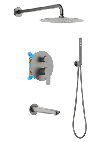 Aquatek AQ1173BGM AQ1173BGM БЕТТА Set 4 в 1 душевой комплект 3 режима, оружейная сталь (шлиф. черный хром)
