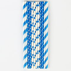 Трубочки бумажные сине-белые 20 см 12 шт.