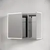 C80100 Зеркальный шкаф для ванной комнаты из алюминия SANCOS Evoke 1000x700х136 мм, с LED подсветкой
