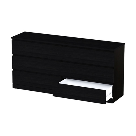 Комод Варма 6Д, 160*40*78см, черный ясень