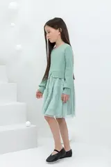 платье  для девочки  КР 5833/голубой прибой к433