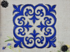 Термоаппликация орнамент, р. 27см х 27см, синий