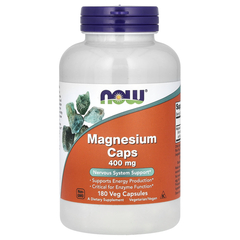 Now Foods Magnesium caps 400 mg 180 veg capsules, Магний