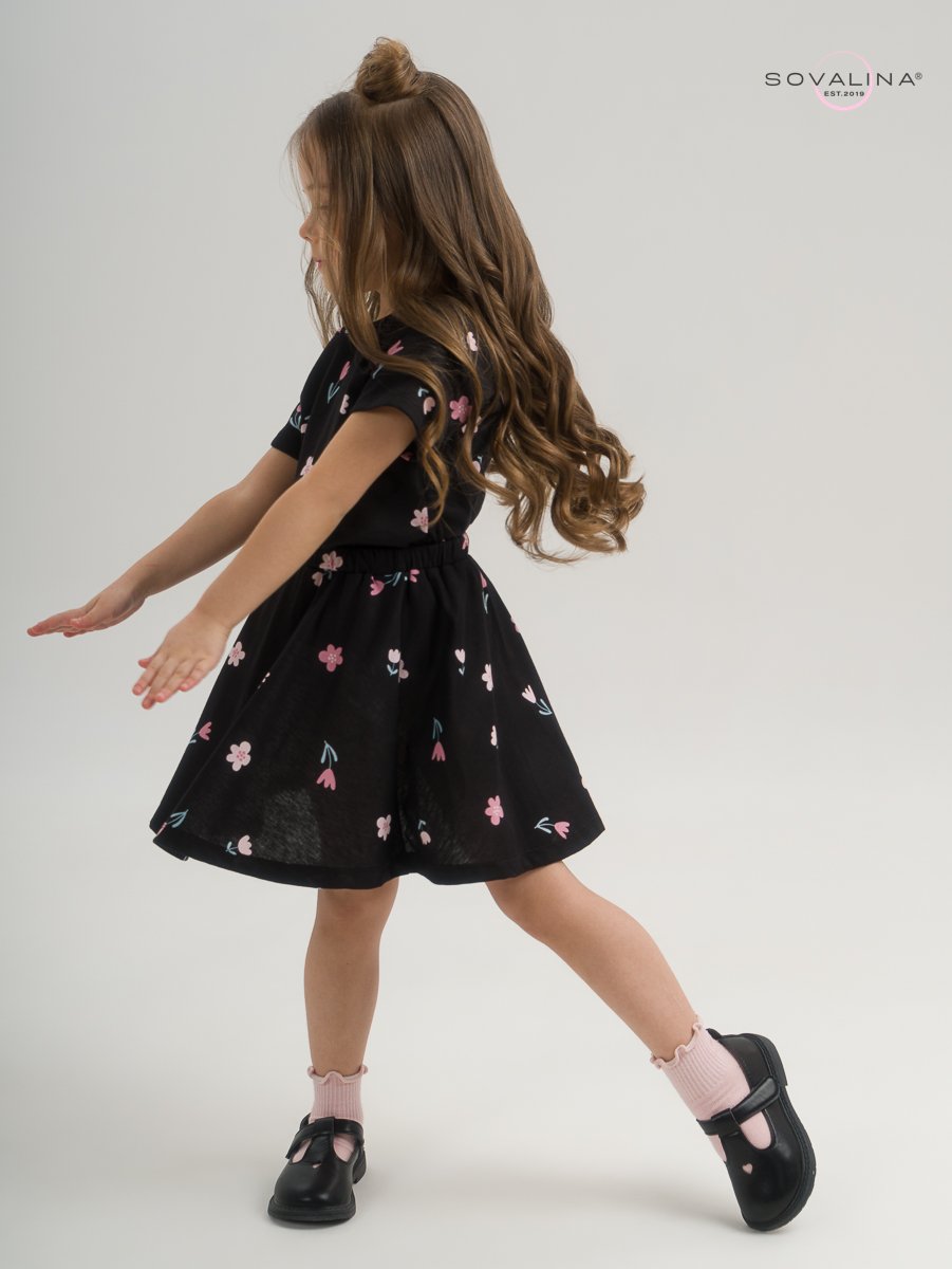 Костюм Мальвина SG тюльпаны на черном New