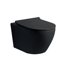 NEMO 882-2YB Унитаз подвесной 530*360*360, TORNADO смыв, сиденьем Soft close, черный матовый фото