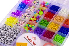 
          Набор для создания украшений-бусины и бисер Alingar, 200х190х18мм,"Shiny Beads", 10 вид.бус., бисер, 1х6.5м леска, ножн,коробин,пласт.пенал с европод