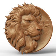 Силиконовый молд Медальон Лев правый малый