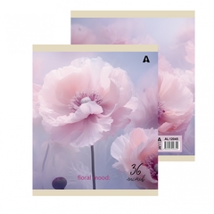 
          Тетрадь 36 л., А5, клетка, Alingar "Нежный букет", скрепка, офсет, мелованная бумага, 5 дизайнов в пленке т/у