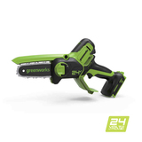 Цепная мини-пила Greenworks G24MCS10K4 24V (10 см) аккумуляторная, с АКБ 4 А/ч и ЗУ