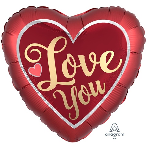 A Сердце, ILY Надпись сатин золото, 28