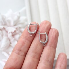 Швензы 14*4 мм с английским замком, родий, Ш116