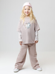 брюки  для девочки  КР 400842/кофейный меланж к575