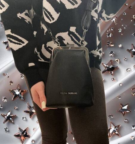 Сумка кроссбоди женская черная, экокожа, компактная городская сумка через плечо