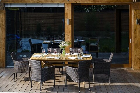 Обеденный комплект Joygarden МОДЕНА 180 см на 6 персон с креслами, бежевый