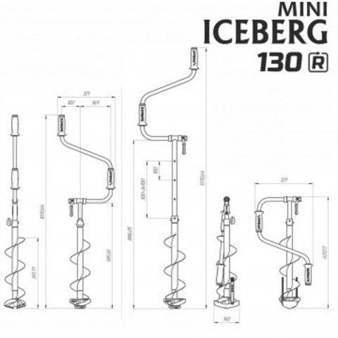 Ледобур ICEBERG-MINI 130(R) v2.0 (правое вращение)