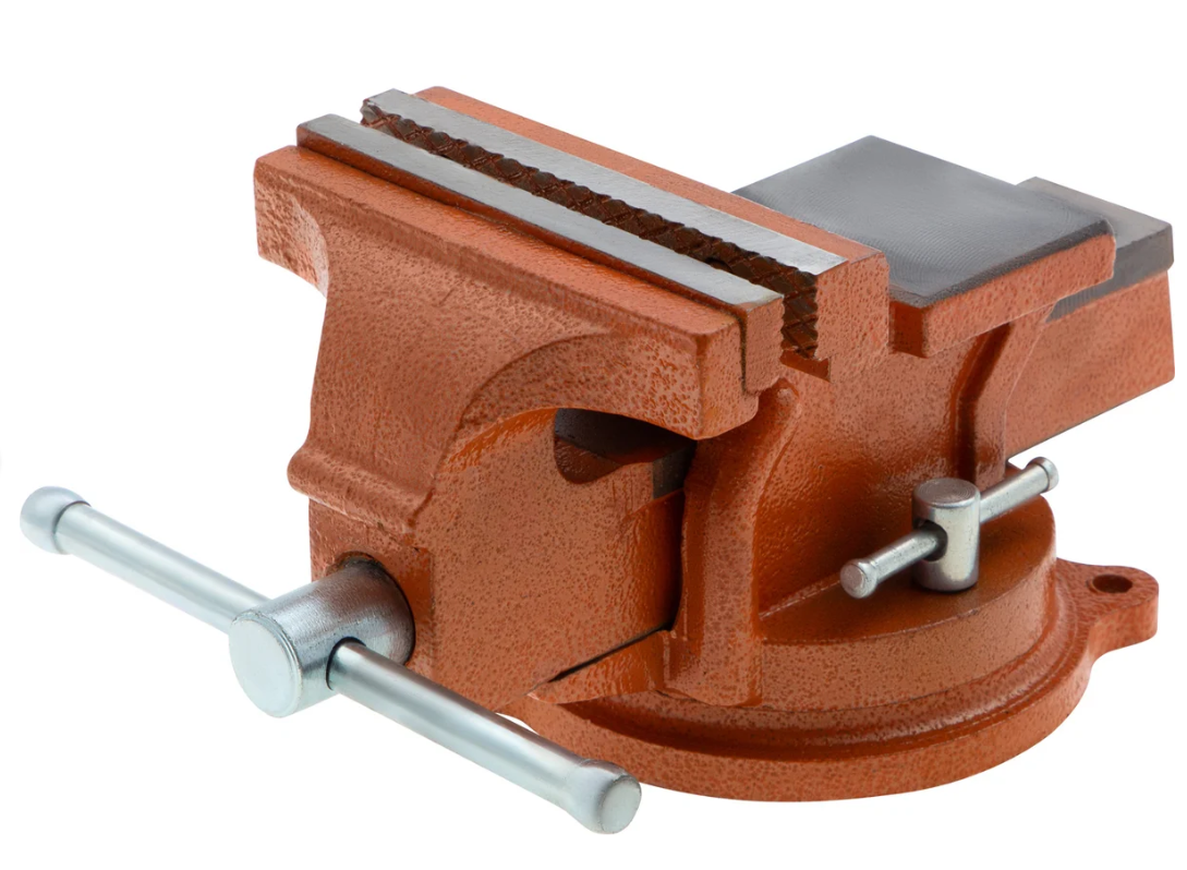 Тиски 200 мм слесарные, поворотные с наковальней//SPARTA