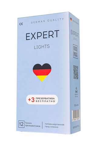 Ультратонкие презервативы EXPERT Lights - 12 шт.(+3 в подарок) - Expert Expert Lights №12+3