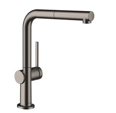 Hansgrohe Talis M54 72809340 Высокий смеситель для кухни с вытяжным изливом (чёрный хром шлифованный) фото