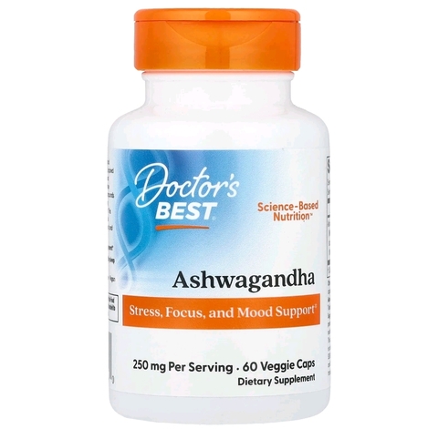 Doctor best,  ашваганда с Sensoril, 125 мг, 60 вегетарианских капсул