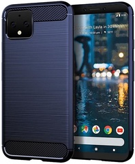 Чехол на Google Pixel 4 XL цвет Blue (синий), серия Carbon от Caseport