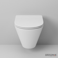 Унитаз подвесной Grossman GR-4477S (безободковый, с тонким сиденьем)