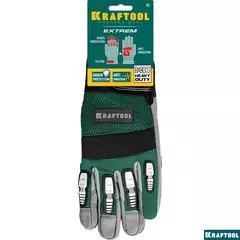 KRAFTOOL Extrem, XL (10), профессиональные комбинированные перчатки, антивибрационные, противоударные (11287-XL)