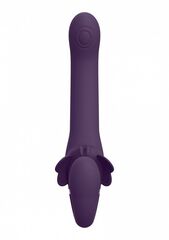 Фиолетовый женский безремневой вибрострапон Satu - 23 см. - 