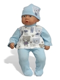 Пижама с ползунками - На кукле. Одежда для кукол, пупсов и мягких игрушек.
