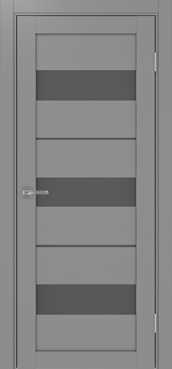 Дверь межкомнатная Оптима Порте Турин 526.122, цвет серый, экошпон, стекло графит