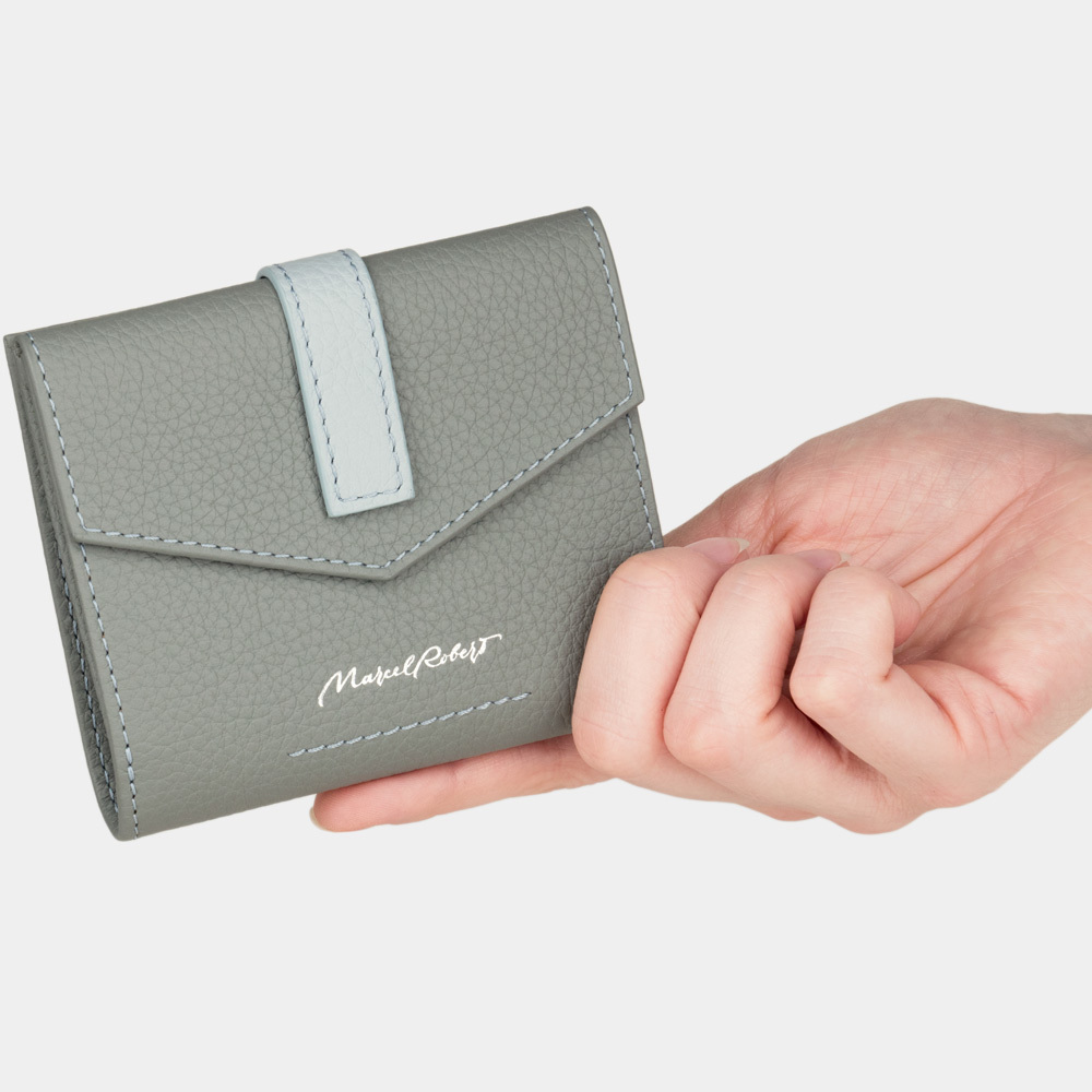 Кожаный мини-кошелек Tresor Bicolor серого цвета