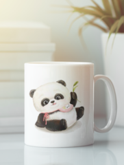 Кружка с изображением Панда, Медвежонок (Panda) белая 007