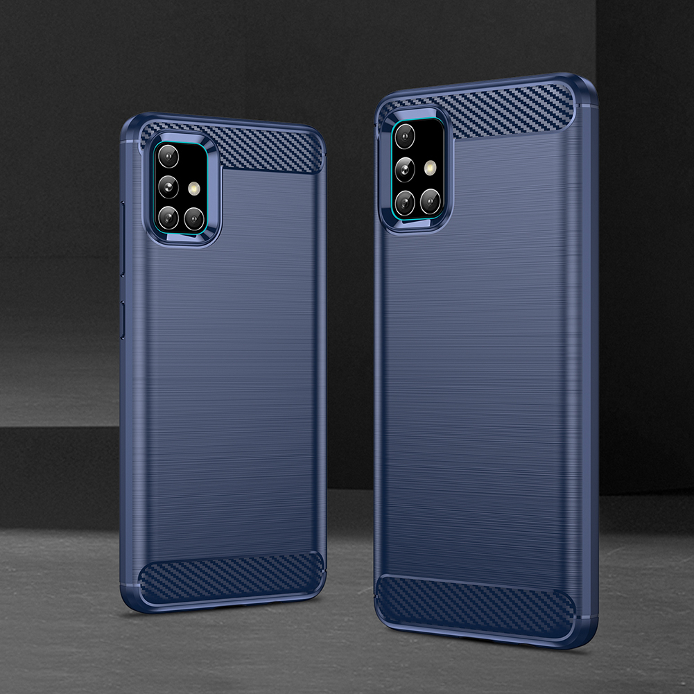 Купить чехол на Samsung Galaxy A51 (M40S) синего цвета, в стиле Carbon от  бренда caseport. Высокое качество, низкие цены, быстрая доставка!