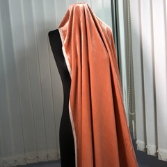 Ткань бархат  шелковый лососевый цвет 3189