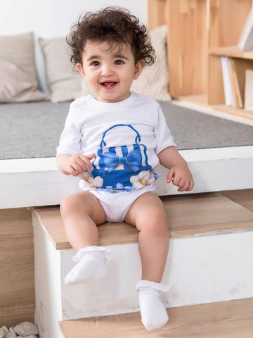 Боди с коротким рукавом "Сумочка в цветах"