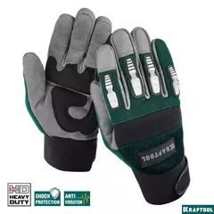 KRAFTOOL Extrem, XL (10), профессиональные комбинированные перчатки, антивибрационные, противоударные (11287-XL)