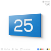 Табличка с номером 25 на дверь квартиры, для офиса, кабинета, аудитории, склада, голубая 120х70 мм, Айдентика Технолоджи