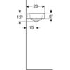 Раковина Geberit Xeno²: Белый / Специальное керамическое покрытие KeraTect, B=40см, H=12.5см, T=28см, Отверстие под смеситель=Левая, Перелив=Без
