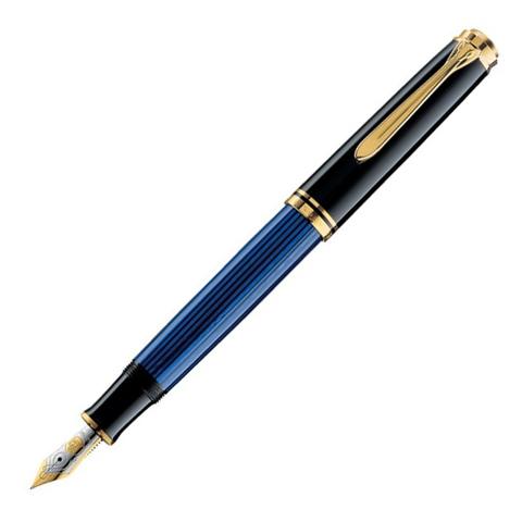 Ручка перьевая Pelikan Souverän® M600 Black and Blue GT, F (995316)